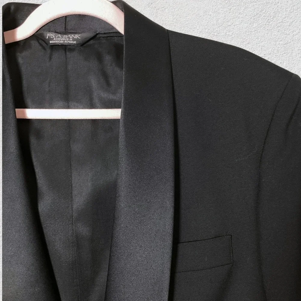 Jos. A. Bank 100% Wool Tuxedo‎ Jacket Men's 40L Black Shawl Lapel Formal Blazer